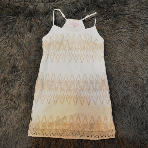 Lilly Pulitzer Dresses & Skirts - Lilly Pulitzer White and Gold Dress